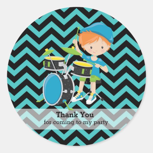 Rockstar party ronde sticker (Voorkant)