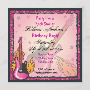 RockStar Party uitnodigingen