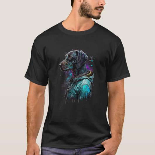 Rockstar portrait GSP German Shorthaired Pointer T-shirt (Voorkant)
