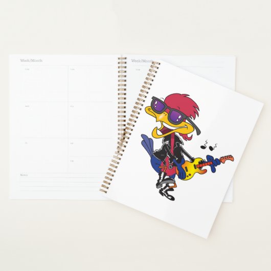 Rockstar Roadrunner Bird Playing Guitar Planner (Display)