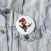 Rockstar Roadrunner Bird Playing Guitar Ronde Button 7,6 Cm (In situ)