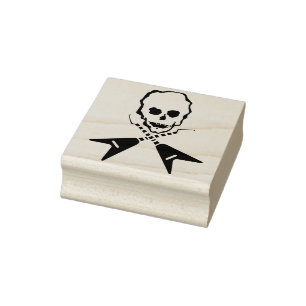 Rockstar schedel kruisbeenderen illustratie kunst rubberstempel