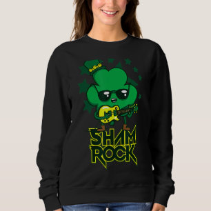 Rockstar Shamrock en Roll Funny St Patrick Day Vi Trui