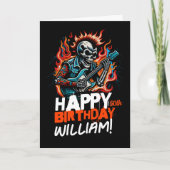 Rockstar Skeleton Gitaar Muzikanten Verjaardag Kaa Kaart (Voorkant)