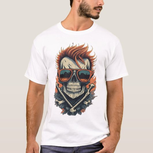 Rockstar Skull and Crossbones T-shirt (Voorkant)