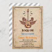 Rockstar-uitnodiging Bedankkaart (Voorkant / Achterkant)