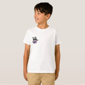 Rockstar Wasbeer die Paarse Gitaar Speelt Kinderen T-shirt (Voorkant volledig)