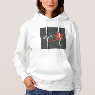 Rockster Bedrukte Grunge Rode Ster Hoodie