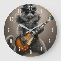 Rocksterkat speelt elektrische gitaar in leer