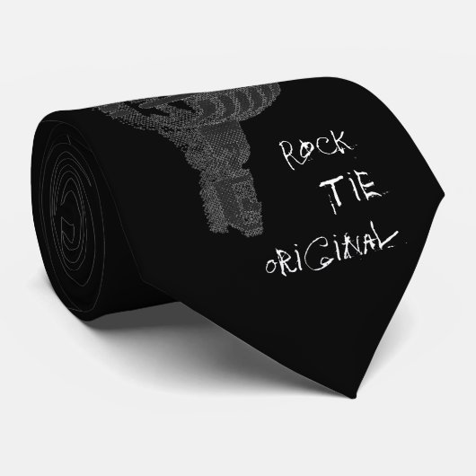 RockTieOriginal Black Stropdas (Opgerold)