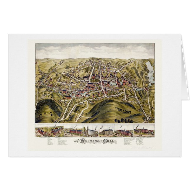 Rockville, carte panoramique de CT - 1877 (Devant horizontal)