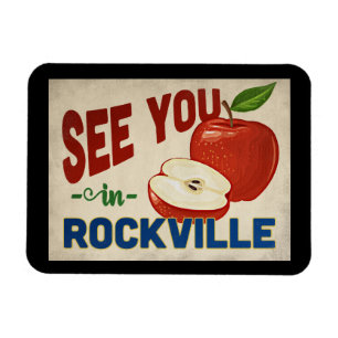 Rockville Maryland Apple - Vintage Travel Magneet