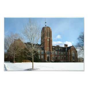 Rockwell in Winter op Grove City College Foto Afdruk