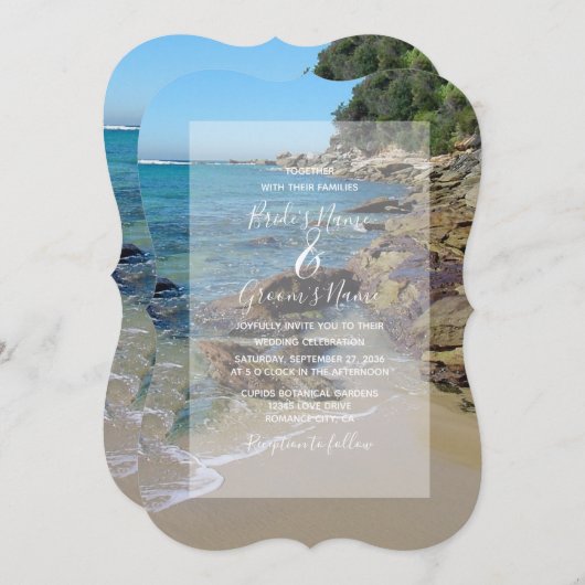Rocky Beach Wedding Invitations Kaart (Voorkant / Achterkant)