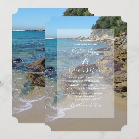 Rocky Beach Wedding Invitations Kaart (Voorkant / Achterkant)