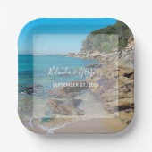 Rocky Beach Wedding Papieren Bordje (Voorkant)