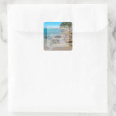 Rocky Beach Wedding Vierkante Sticker (Tas)