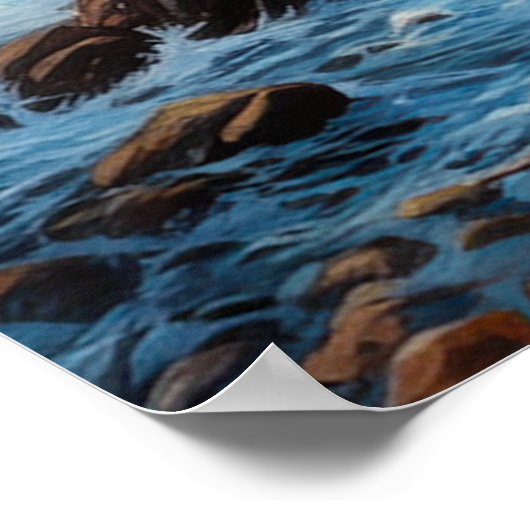 Rocky Cliffs Gekleed in Groen Poster (Hoek)