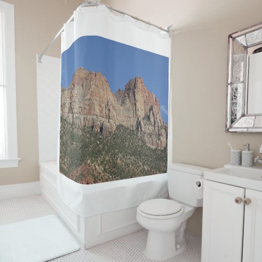 Rocky Cliffs in het Zion National Park Douchegordijn (In situ)