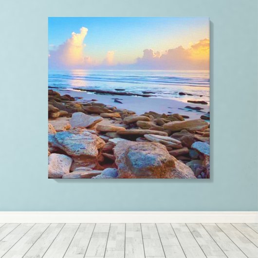 Rocky Coast shore Ocean Canvas  Afdruk (Insitu (Houten vloer))