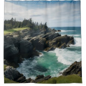 Rocky Cove Ocean Cliffside Douche à thème rideau (Devant)