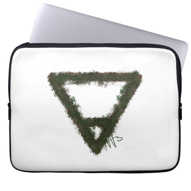 Rocky Earth Element Alchemy Symbool Laptop Sleeve (Voorkant)