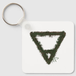 Rocky Earth Element Alchemy Symbool Metaal Sleutelhanger