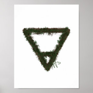 Rocky Earth Element Alchemy Symbool Poster