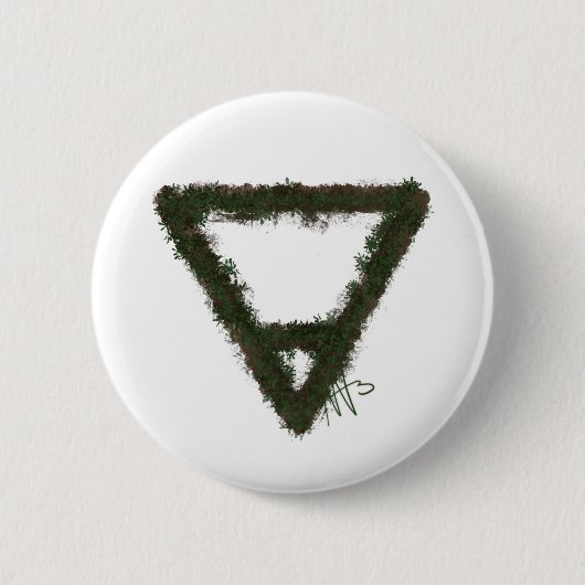 Rocky Earth Element Alchemy Symbool Ronde Button 5,7 Cm (Voorkant)
