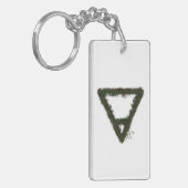 Rocky Earth Element Alchemy Symbool Sleutelhanger (Voorkant Links)