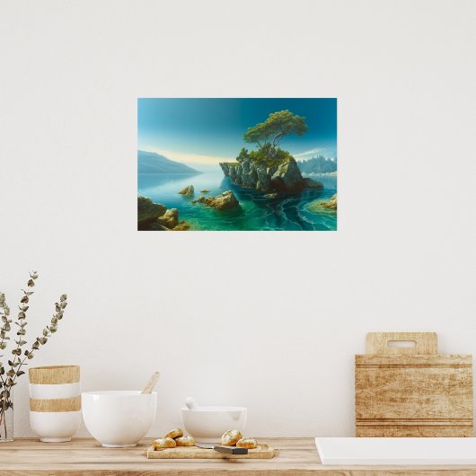 Rocky Island op het meer Poster (Keuken)