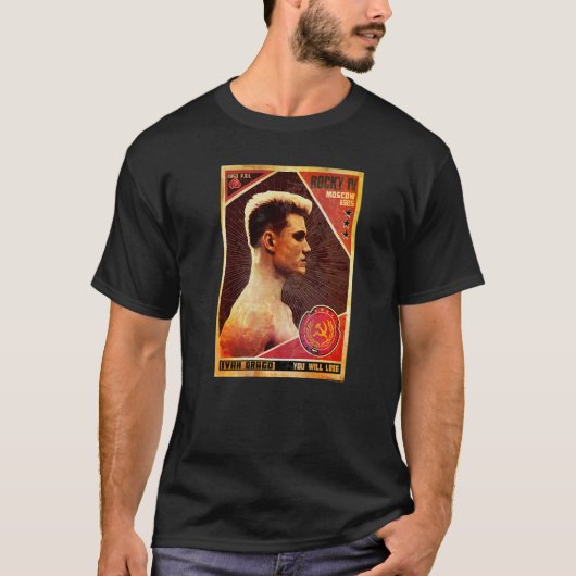Rocky IV je zal Ivan Drago Poster verliezen T-shirt (Voorkant)