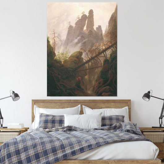 Rocky Landscape in het Elbe Sandstone-gebergte Canvas Afdruk (Insitu (Slaapkamer))
