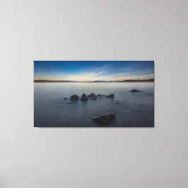Rocky Morning Lange Blootstelling aan Lake Taupo Canvas Afdruk
