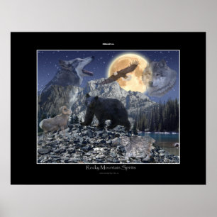 ROCKY MOUNTAIN ANIMAL SPIRITS Art Poster