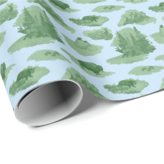 Rocky Mountain Animal Toile (Green on...) Cadeaupapier