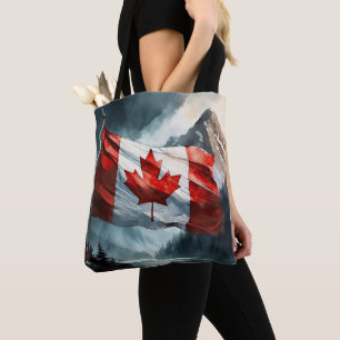 Rocky Mountain Canadese Vlag in Waterverf Draagtas