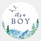 Rocky Mountain C'est un Autocollant de Baby shower (Devant)