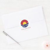 Rocky Mountain Colorado Sunset Logo Ronde Sticker (Envelop)