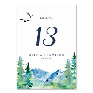 Rocky Mountain Destination Mariage Numéro de table