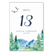 Rocky Mountain Destination Mariage Numéro de table (Dos)