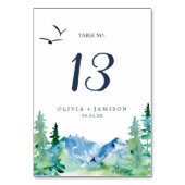 Rocky Mountain Destination Wedding Table Number Kaart (Achterkant)