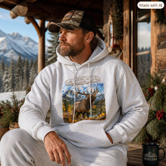 Rocky Mountain-eland jachttrofee stier Heren Cadea Hoodie