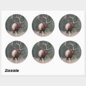 Rocky Mountain Elk Ronde Sticker (Vel)