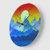 Rocky Mountain Golden Hour Sun Art Grote Klok (Hoek)