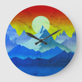 Rocky Mountain Golden Hour Sun Art Grote Klok