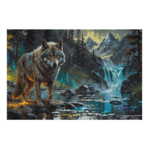 Rocky Mountain Grey Wolf Art