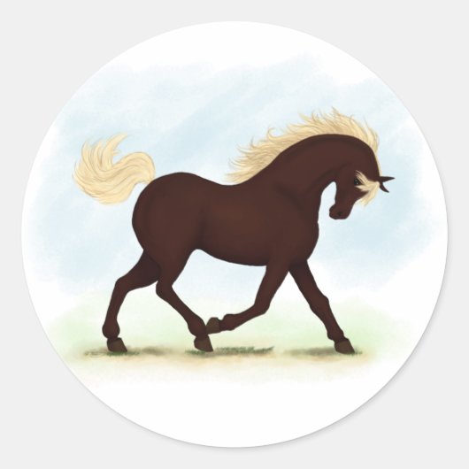 Rocky Mountain Horse Equestrian Ronde Sticker (Voorkant)