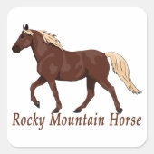 Rocky Mountain Horse Silhouette Chestnut Vierkante Sticker (Voorkant)