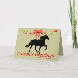 Rocky Mountain Horse Silhouette Kerstmis Feestdagen Kaart